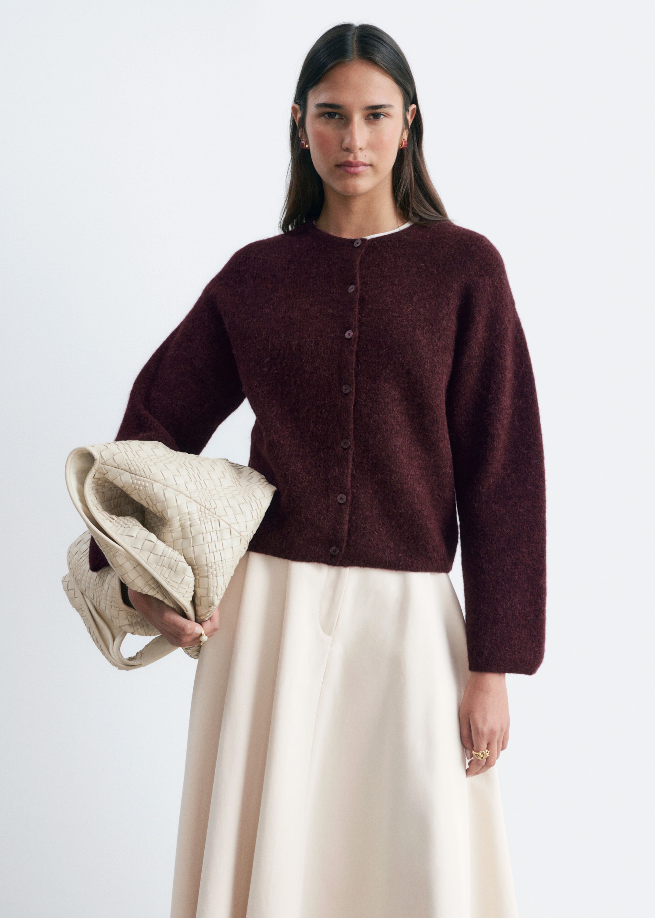 Alpaca-Blend Knitted Cardigan - Mole - Lookbook