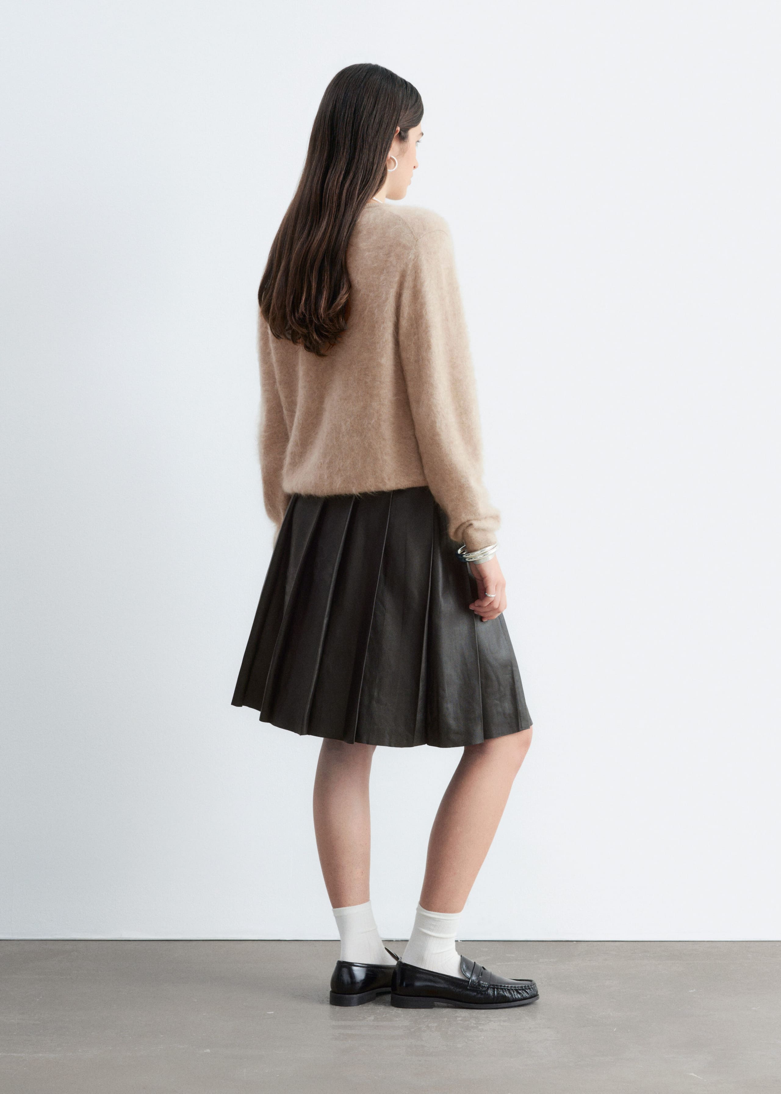 Brushed Cashmere Cardigan - Grey - Lookbook