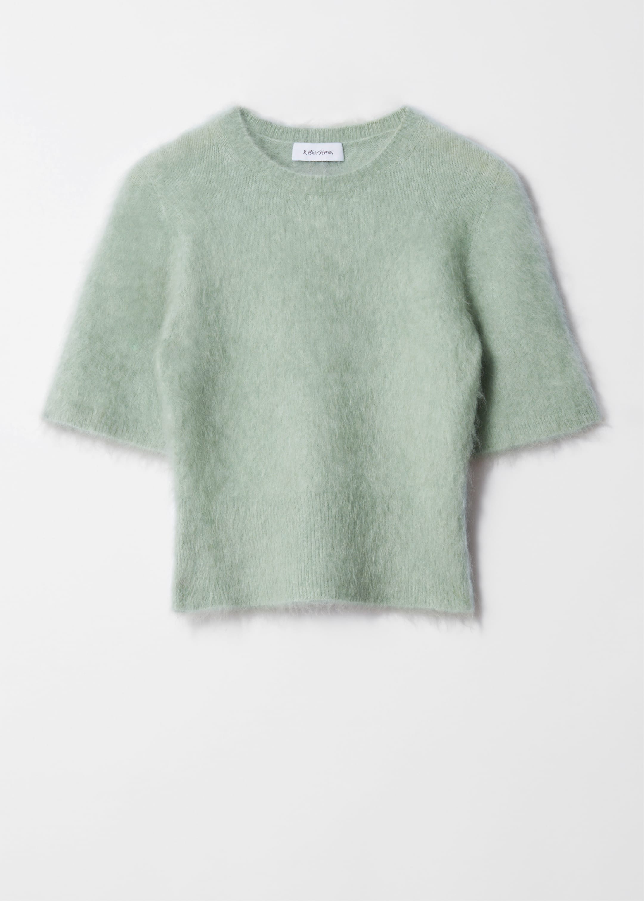 Grotere afbeelding bekijken: Brushed-Knit T-Shirt - Green - DAMES | H&M BE 1