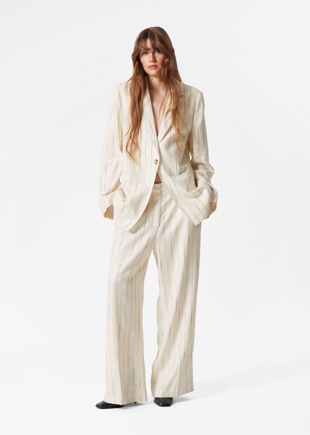 Image of Americana de botonadura sencilla relaxed fit