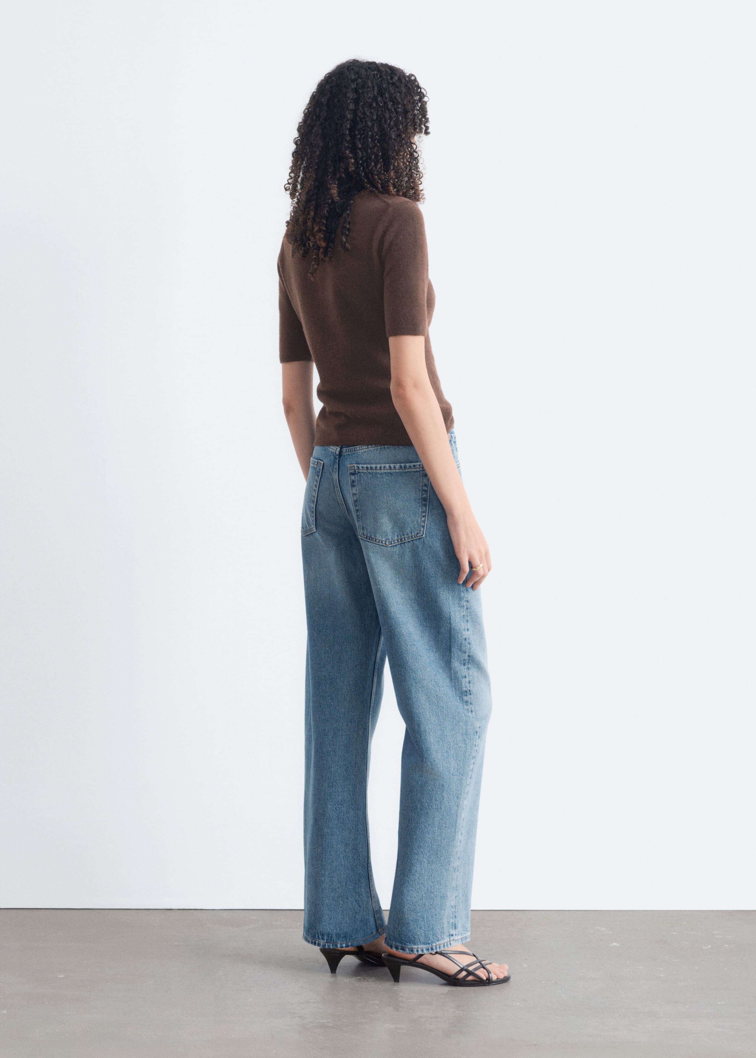 Short-Sleeve Cashmere Top - Blue - Lookbook