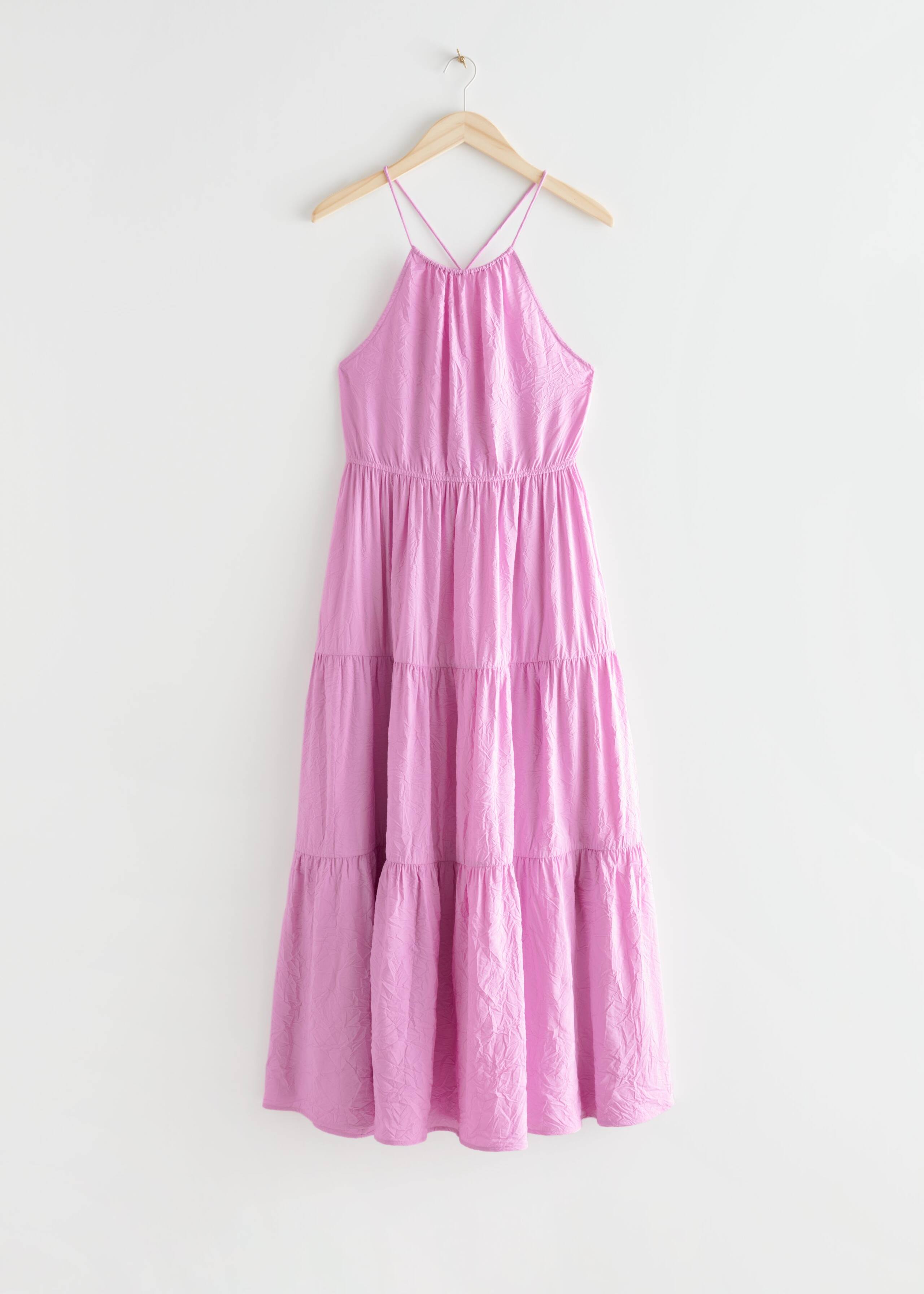 Strappy Tiered Maxi Dress - Pink - Bodegón