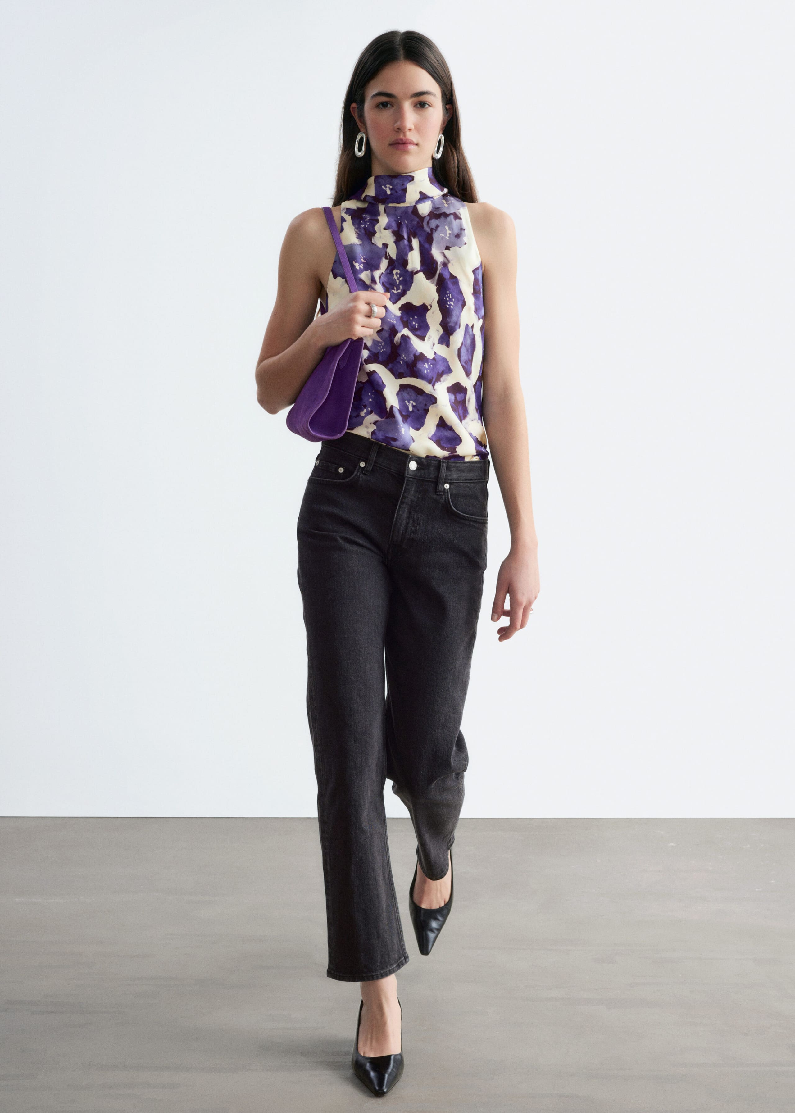 Cropped Slim-Leg Jeans - Mid Blue - Lookbook