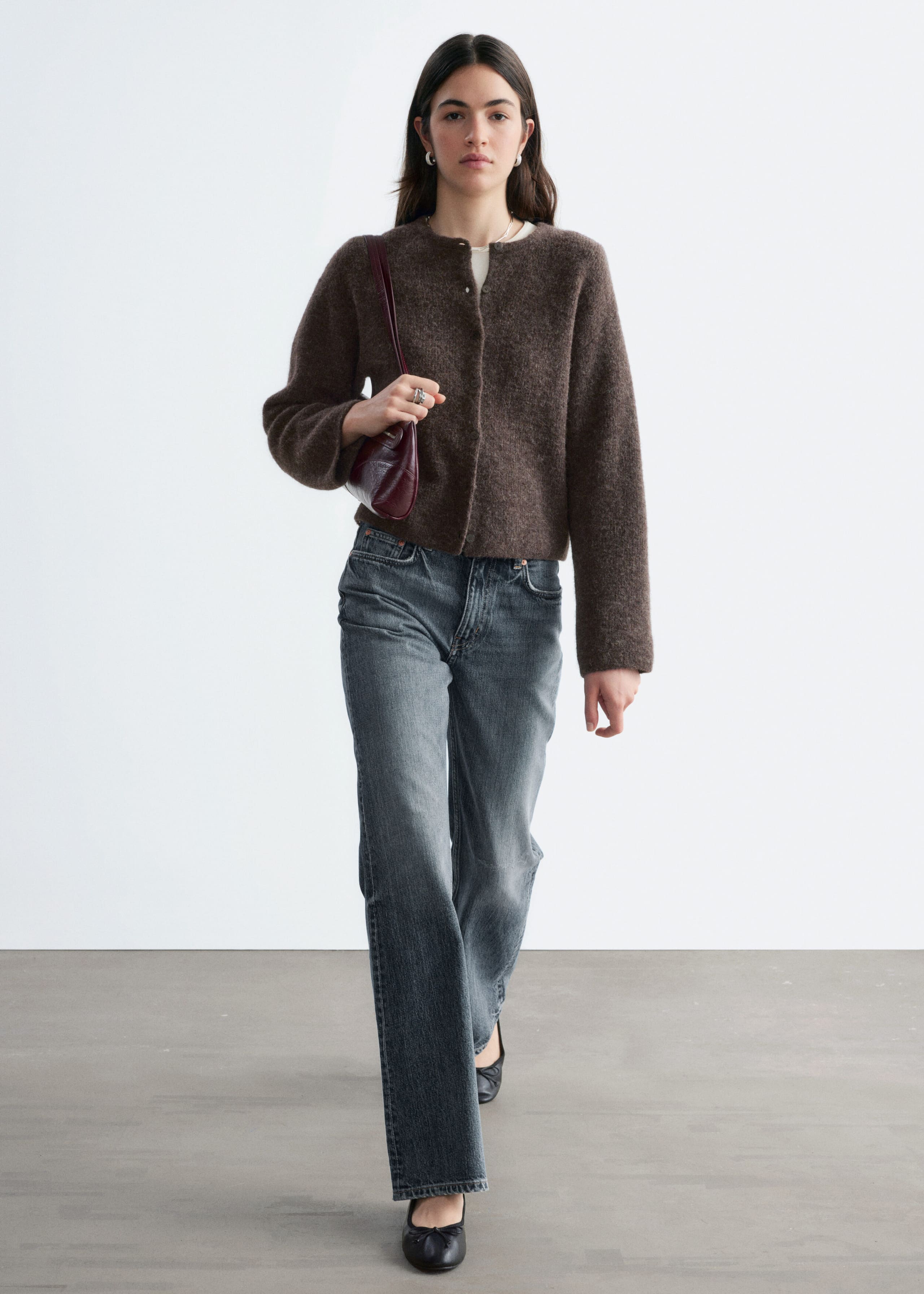 Alpaca-Blend Knitted Cardigan - Mole - Lookbook