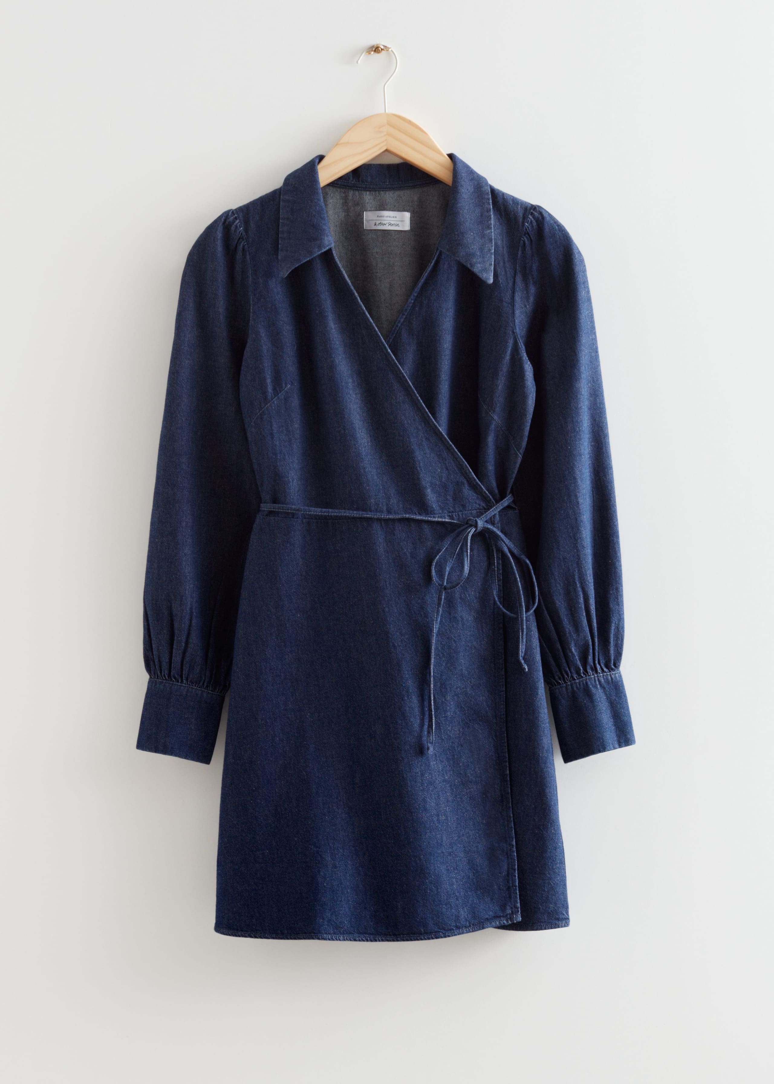 Denim Wrap Mini Dress - Mid Blue - Still Life