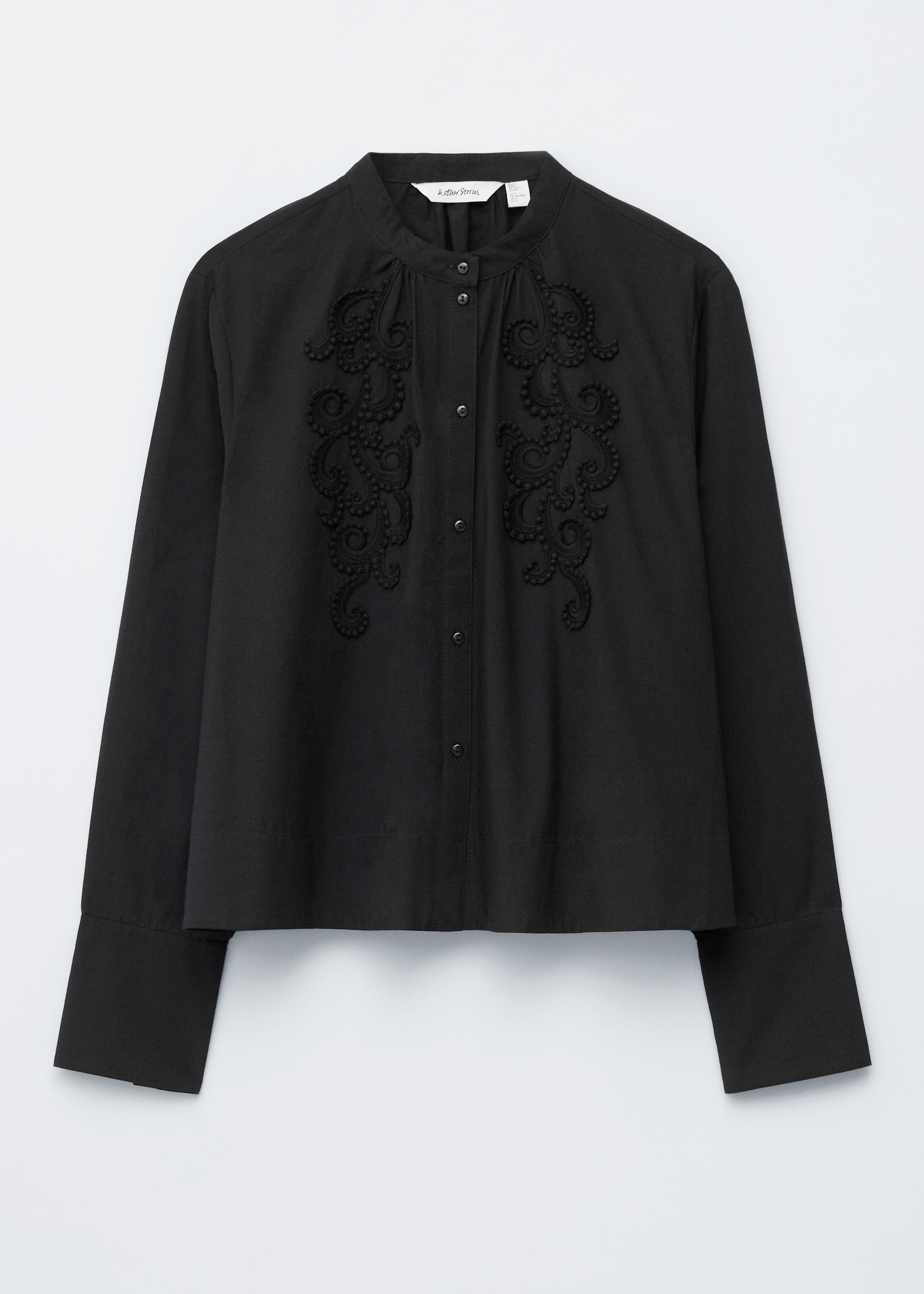 Cotton Embroidered Blouse - Black/White