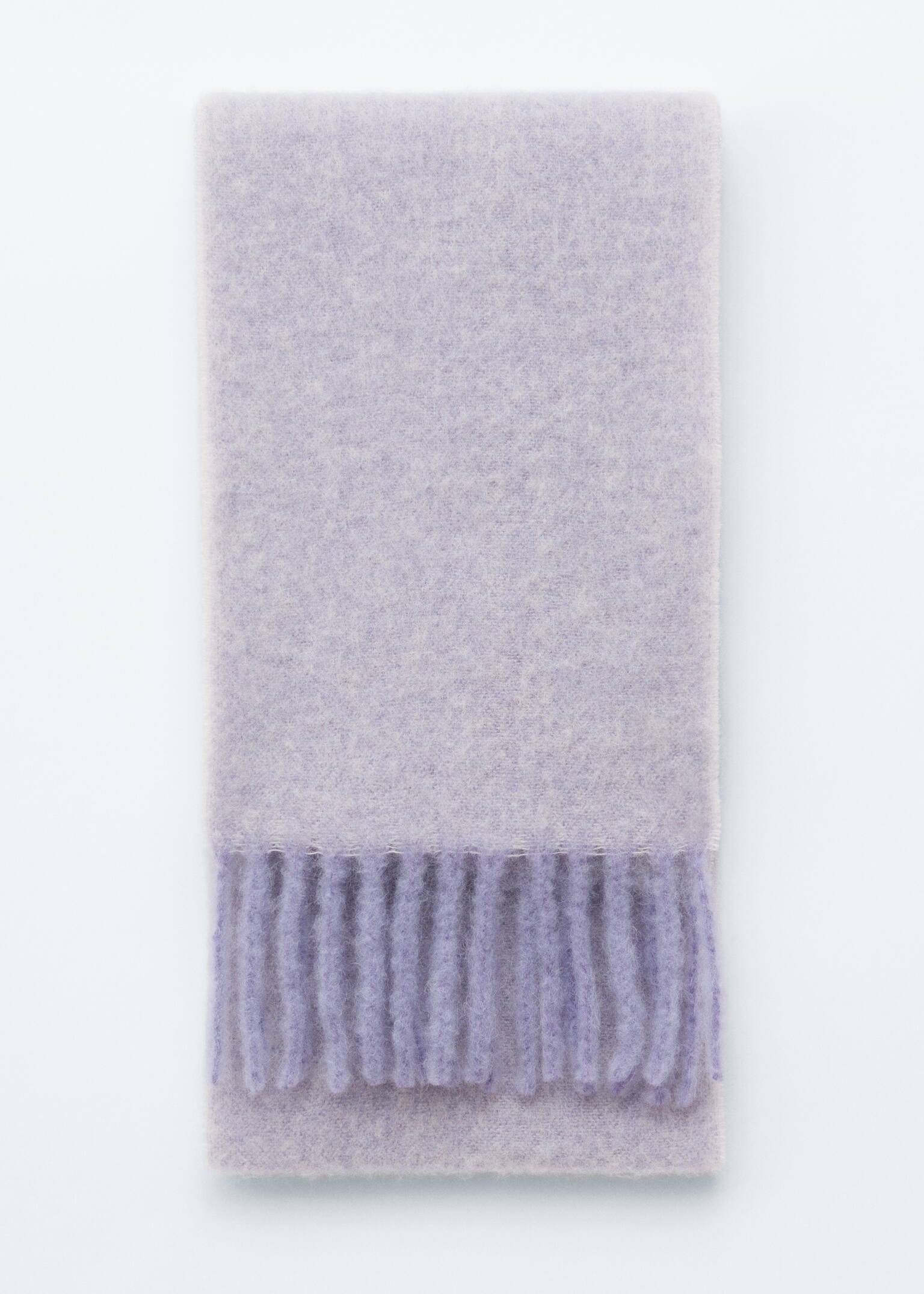 Sciarpa con frange in misto alpaca - Viola chiaro polvere/Viola/Blu