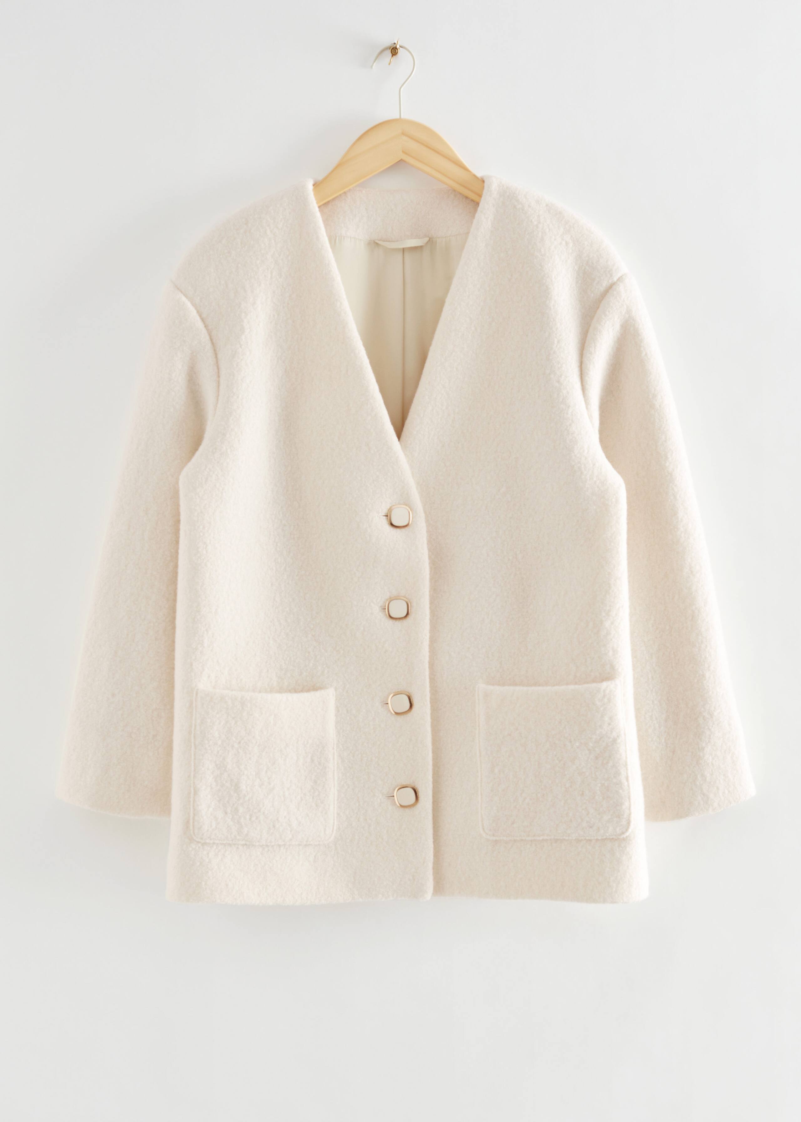 Voluminous Wool Jacket - Cream - Still Life