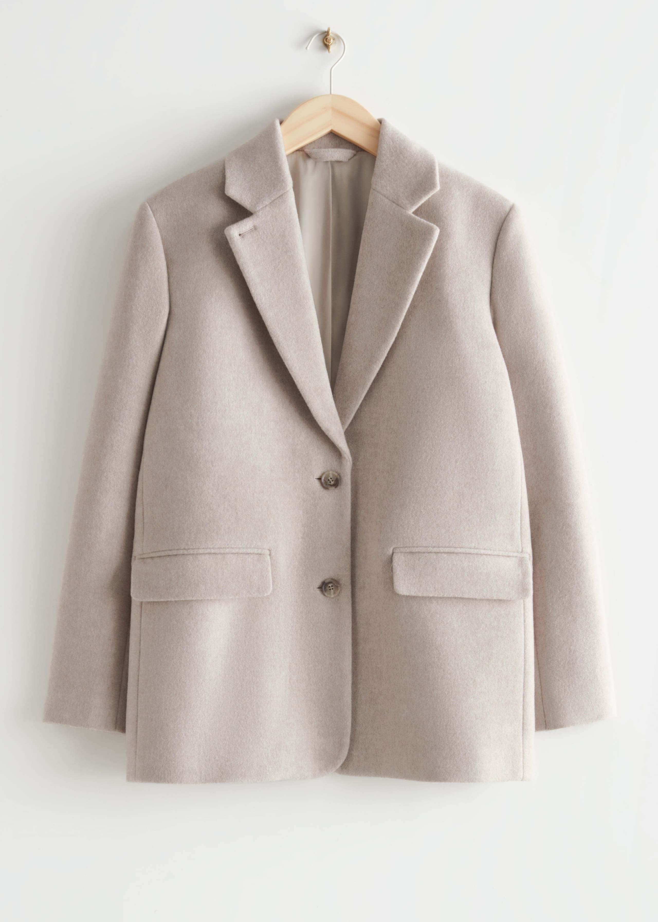Oversized Wool Blazer - Sand - Still Life