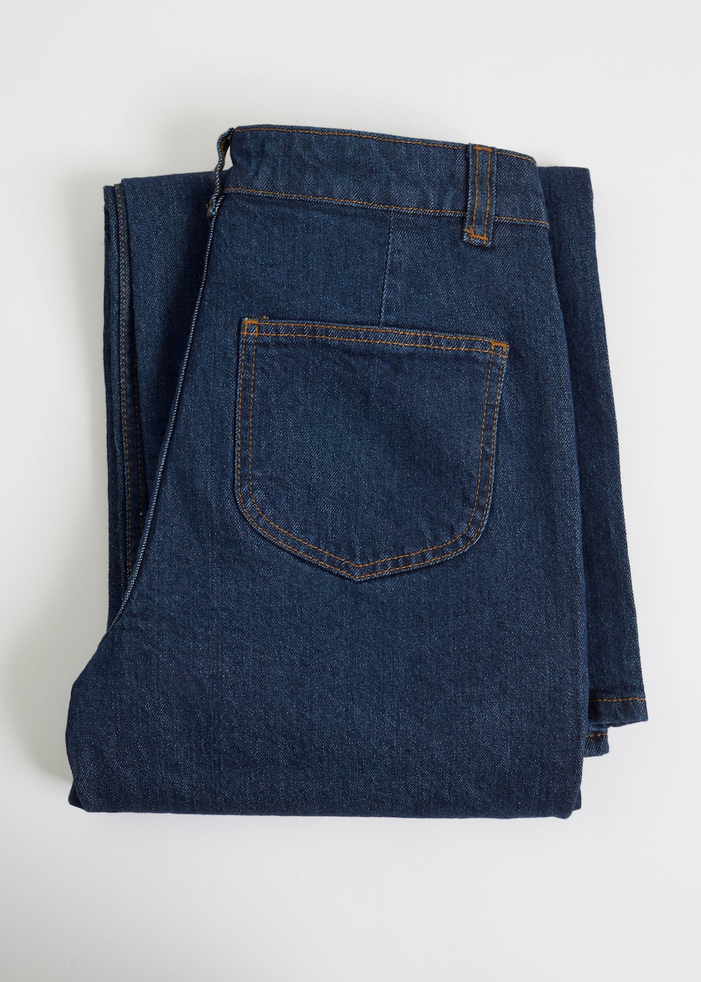 Straight Gold-Buckle Jeans - Dark Blue Denim - Still Life