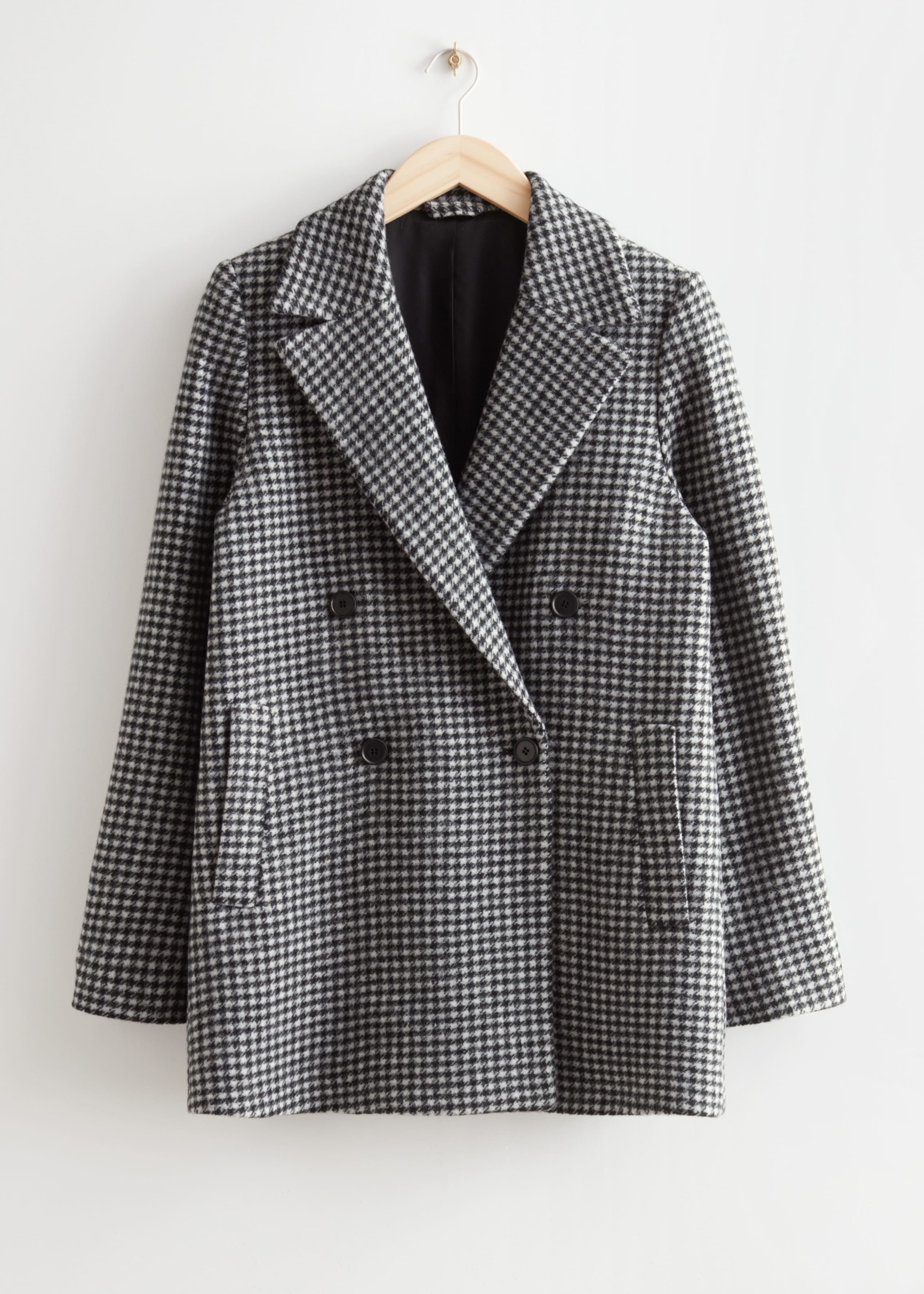 Boxy Houndstooth Blazer - Black/White - Bodegón