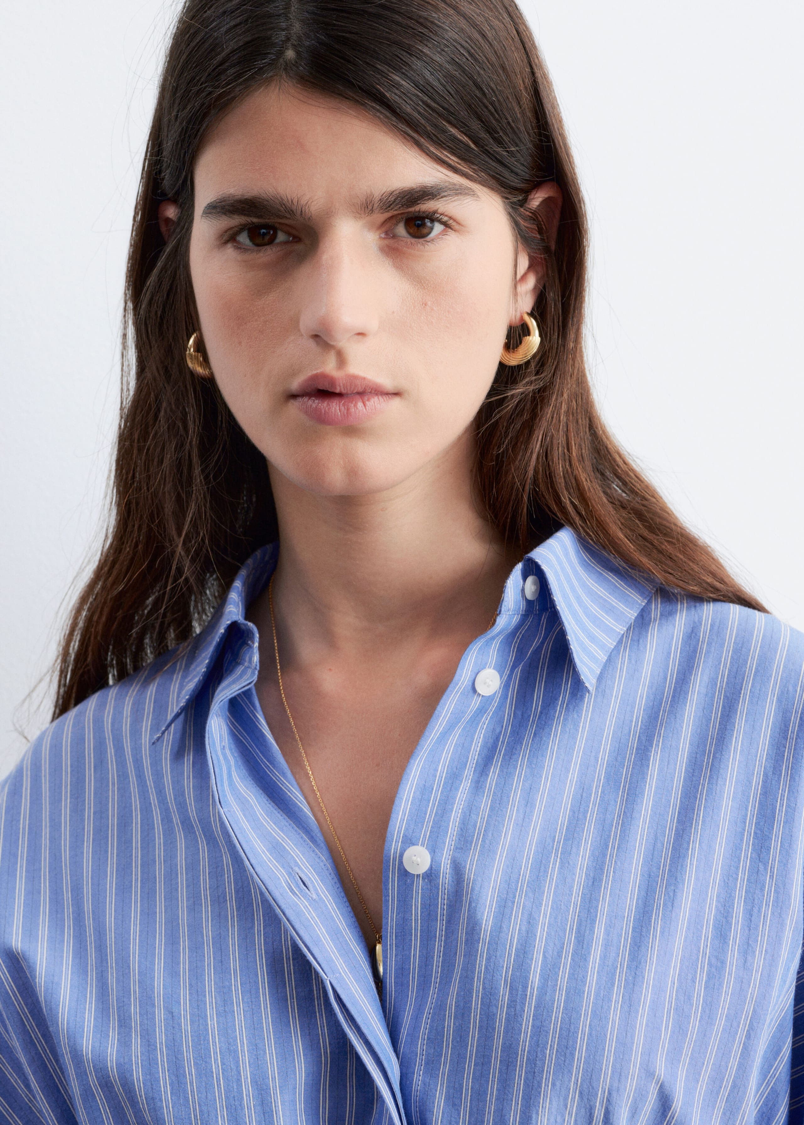 Cotton Poplin Drawstring Shirt - Pink - Lookbook