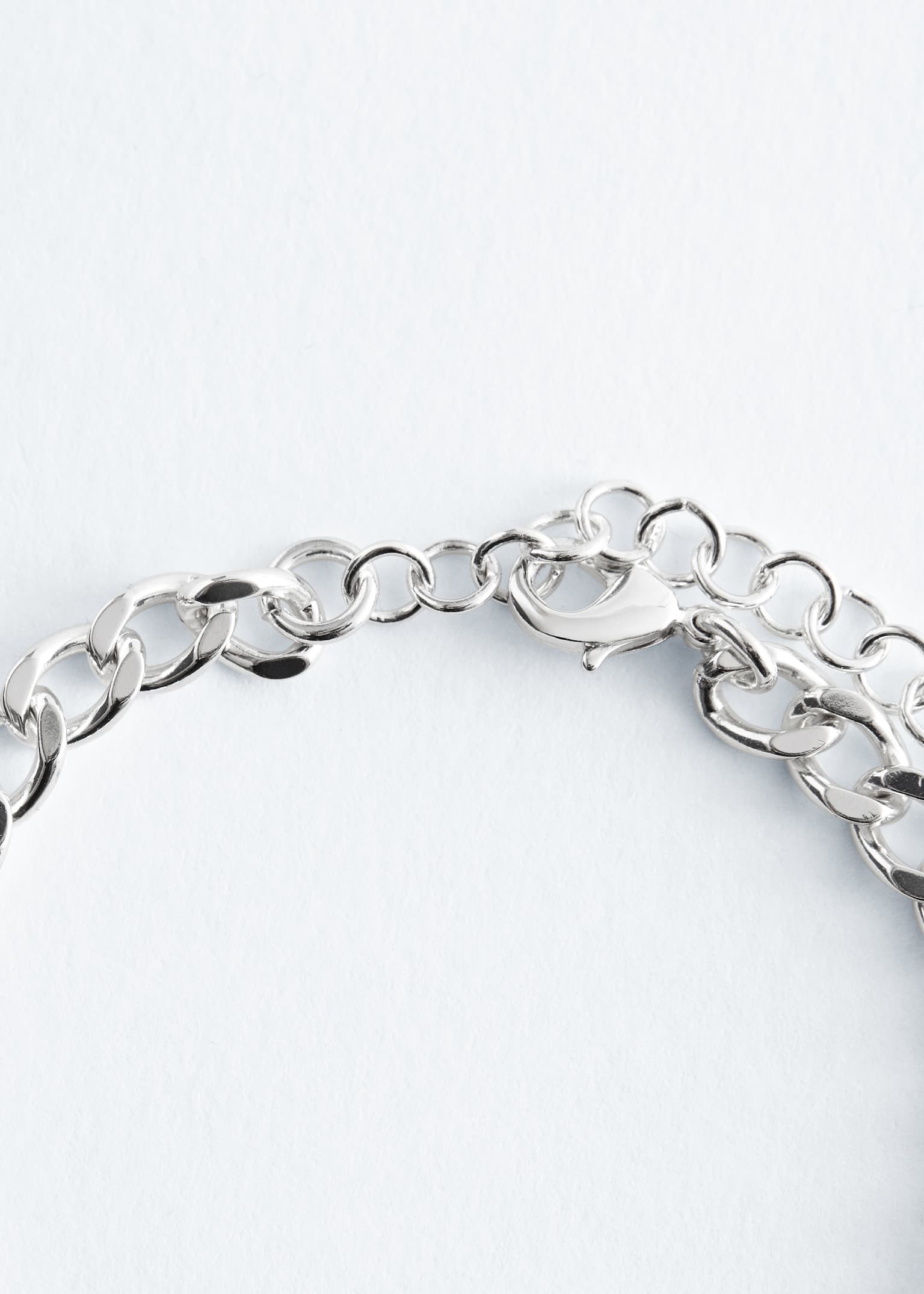 Curb Chain Charm Bracelet - Silver/Gold - 4