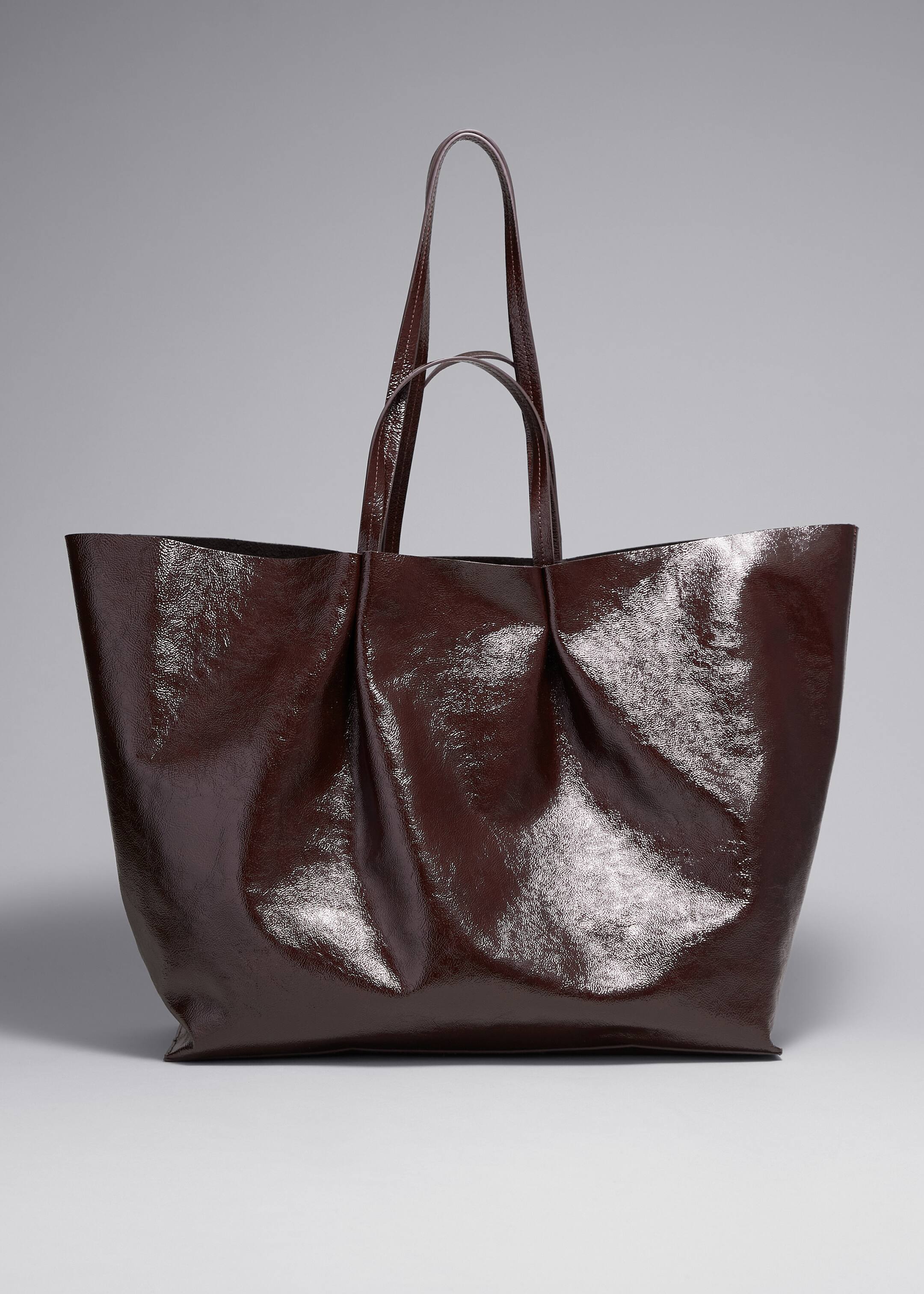 View larger image: XL Tote Bag - Patent Burgundy Leather - Ladies | H&M GB 1