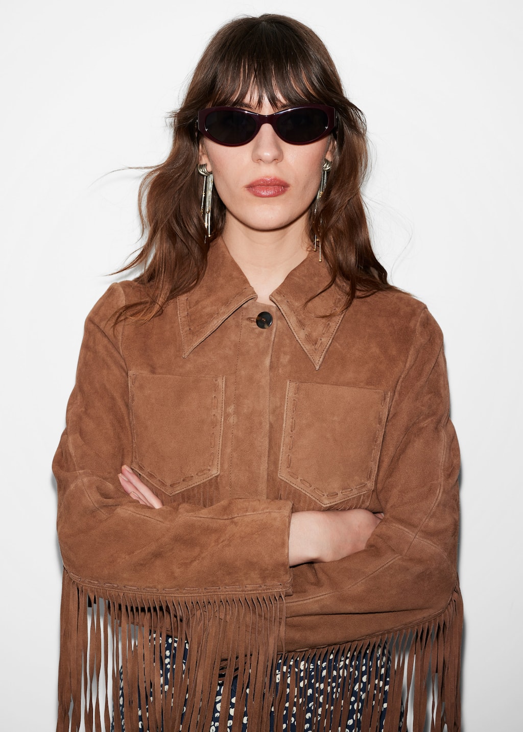 Occhiali da sole cat-eye ovali - Bordeaux - Lookbook