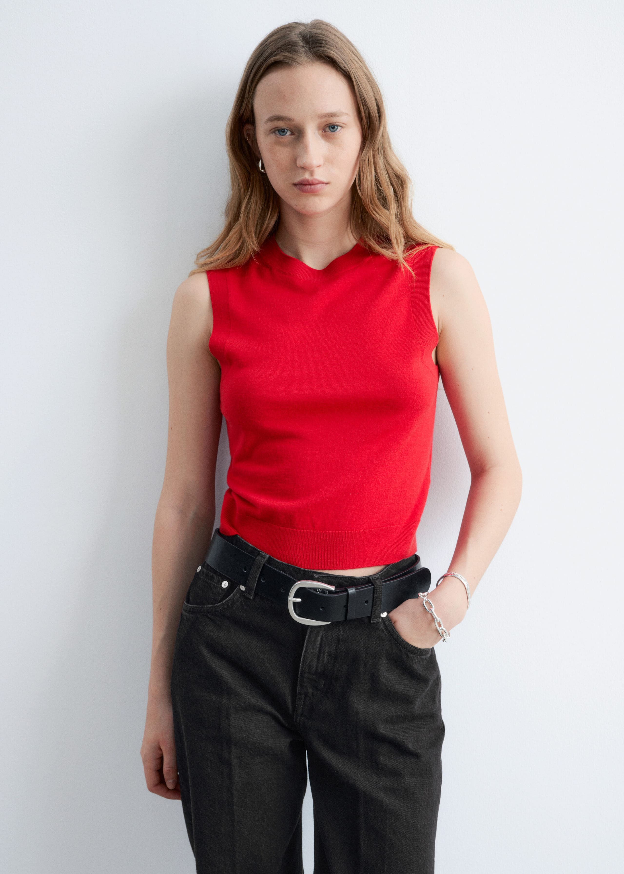 Image of Pull sans manches en cachemire