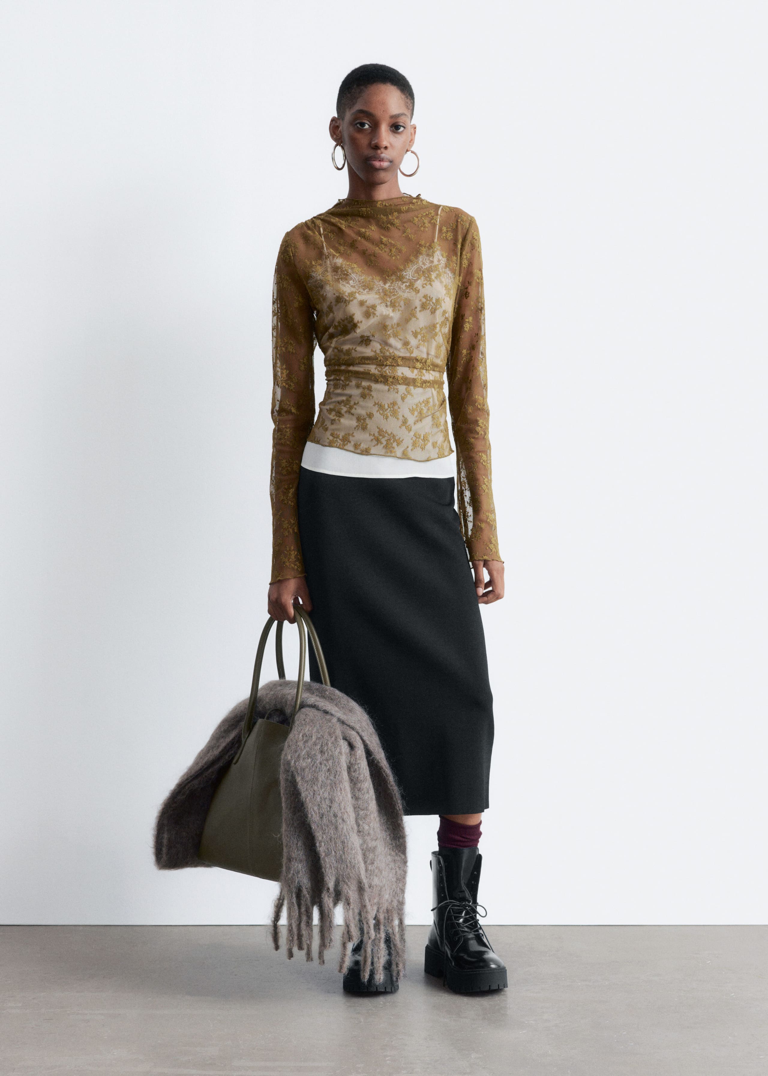 Image of Long-Sleeve Lace Top