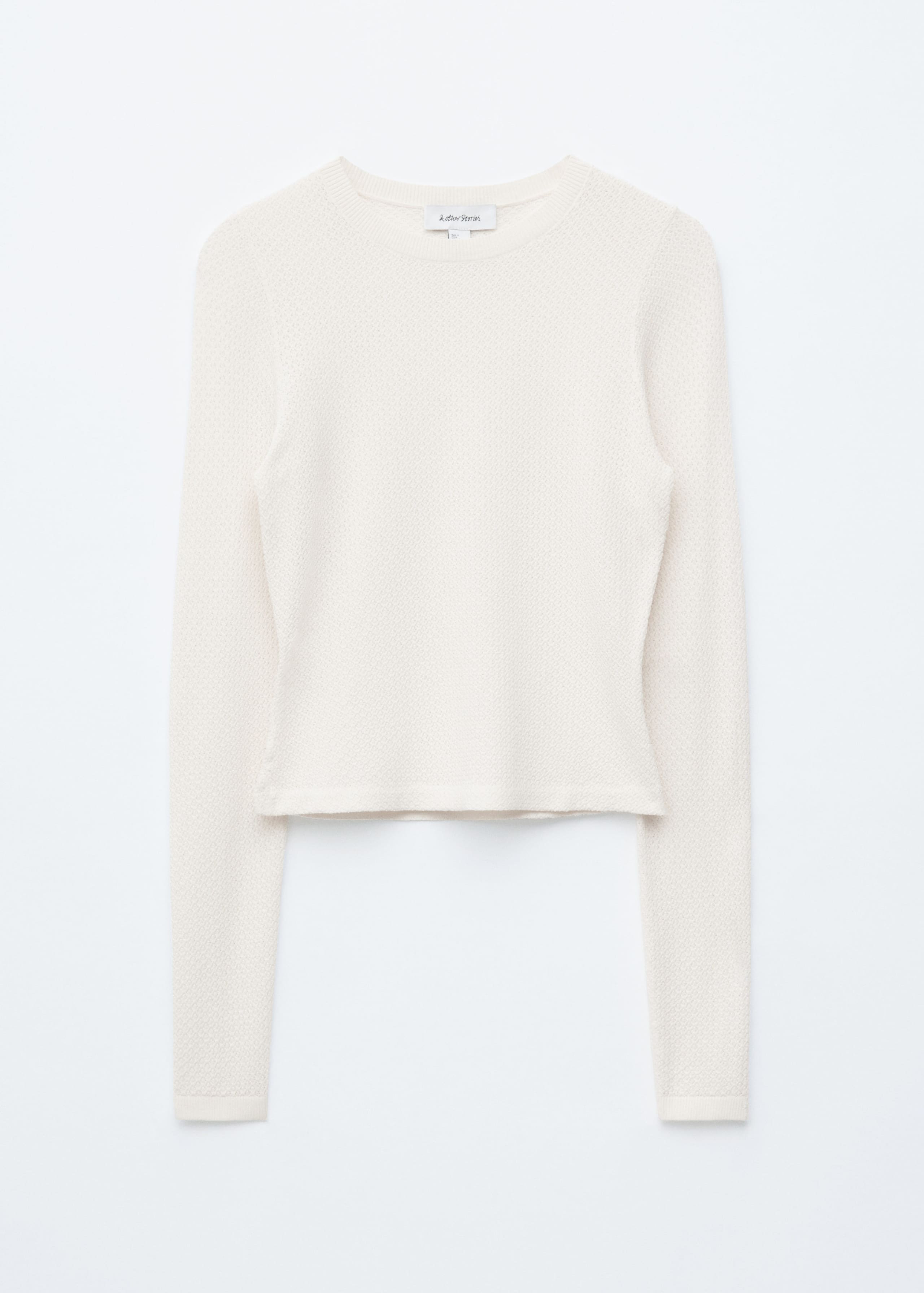 Image of Long-Sleeve Pointelle-Knit Top