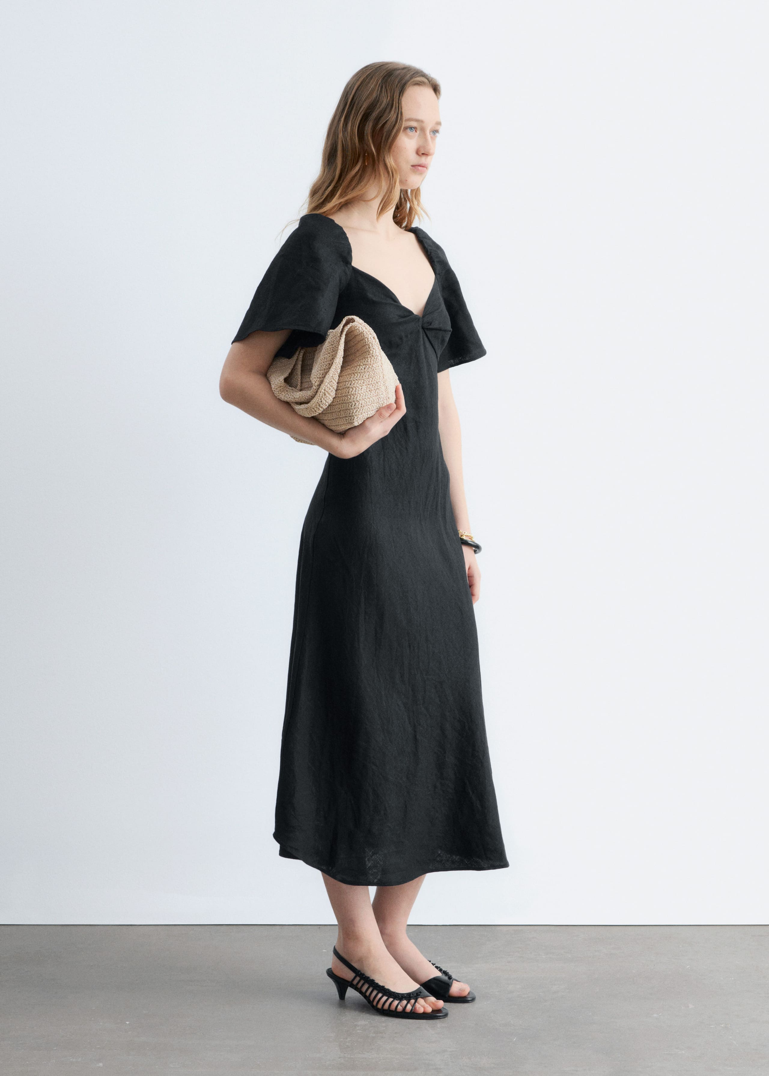 Image of Linen Midi Dress