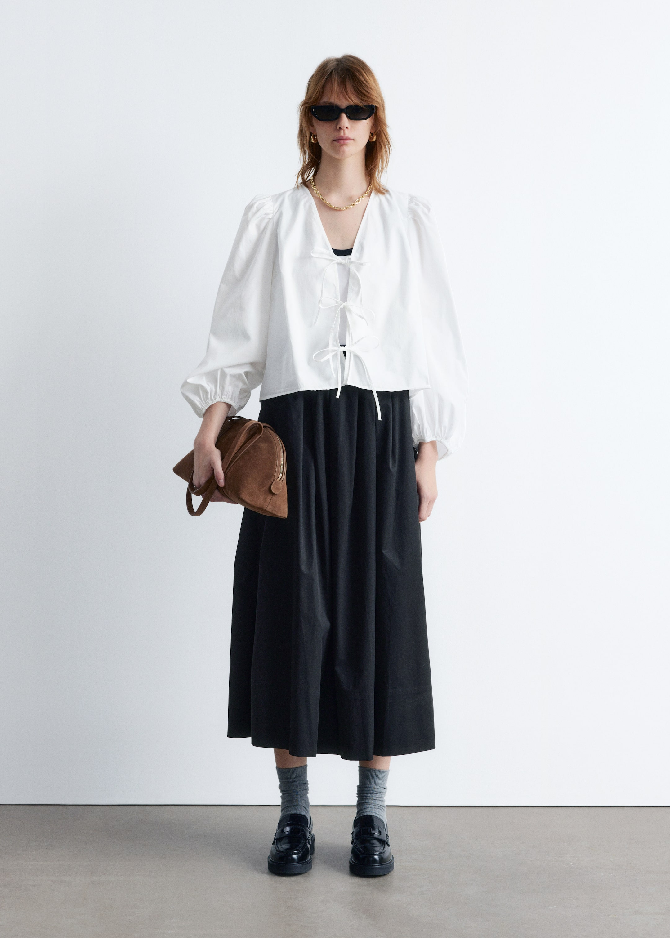 Visualizza immagine più grande: Blusa annodata sul davanti - Bianco - DONNA | H&M IT 4