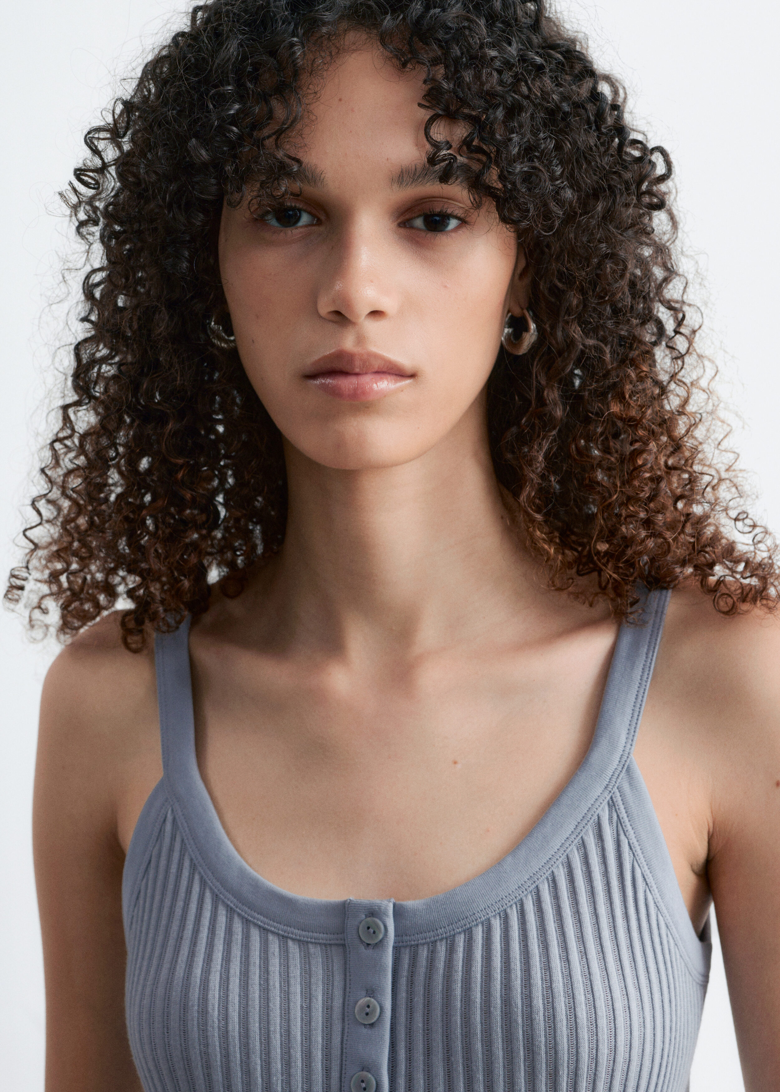 Scalloped Tank Top - Light Grey - Tops & Tees | & Other Stories US