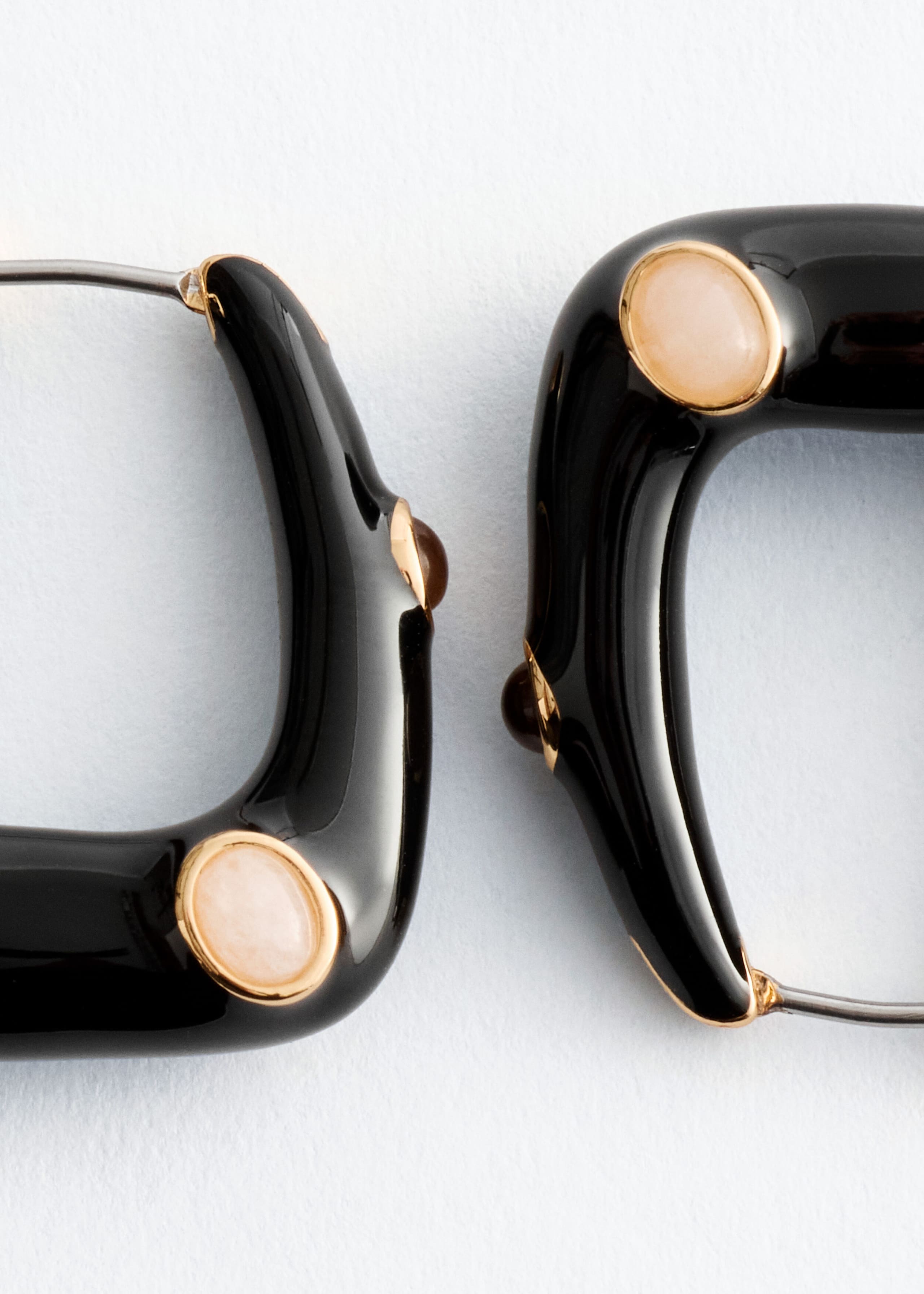 Hoop Earrings - Black/Multi Colour - Still Life
